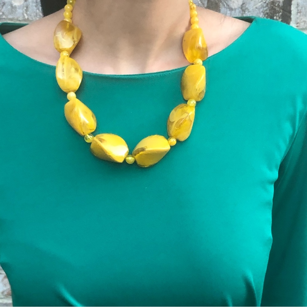 Yellow lucite necklace